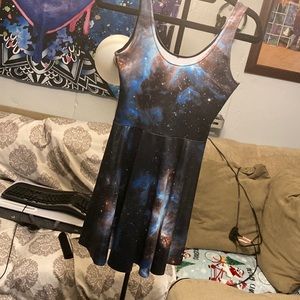 Blackmilk - Galaxy Black Scoop Skater Dress - Limited - Size S